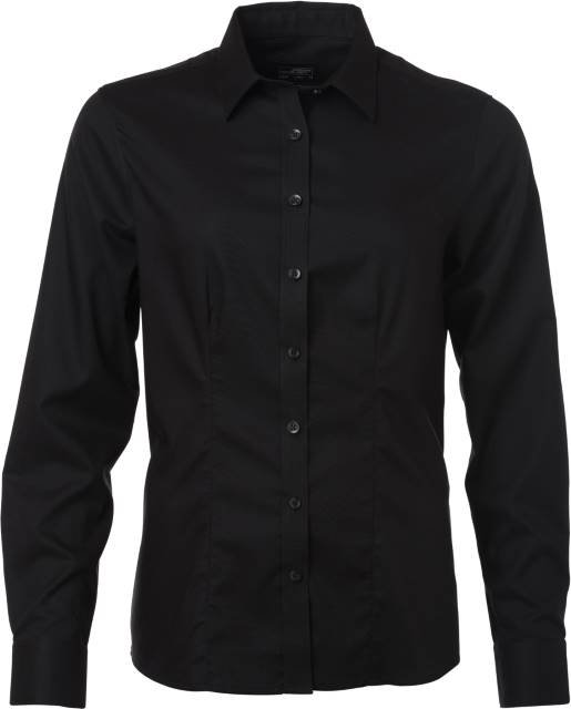 Daiber Ladies' Shirt Longsleeve Micro-Twill – Black