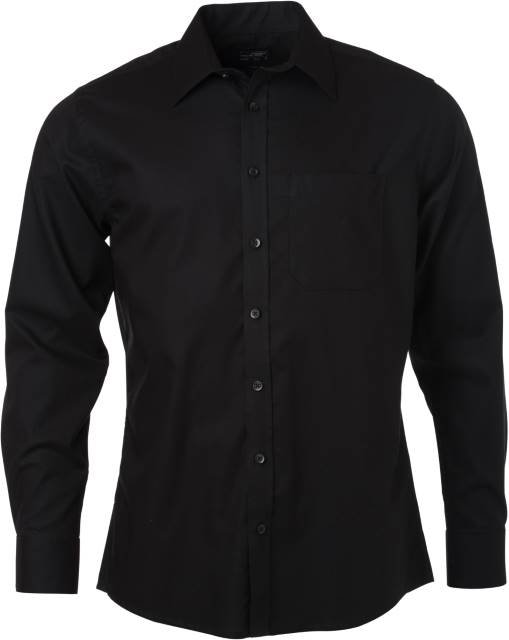 Daiber Men's Shirt Longsleeve Micro-Twill – Black