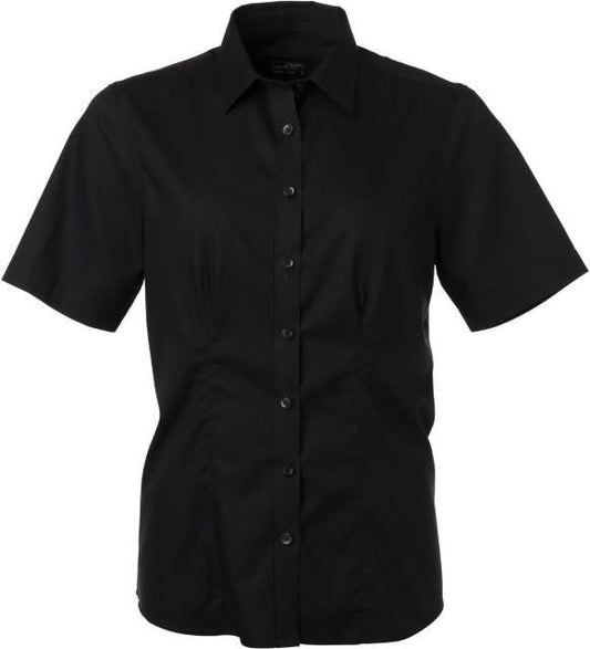 Daiber Ladies' Shirt Shortsleeve Micro-Twill – Black
