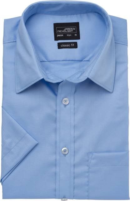 Daiber Men's Shirt Shortsleeve Micro-Twill – Light Blue