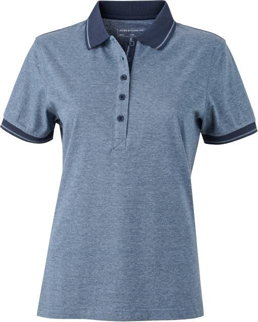 Daiber Ladies' Heather Polo – Blue Melange / Navy
