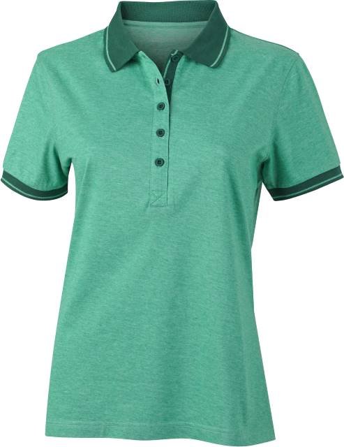 Daiber Ladies' Heather Polo – Green Melange / Dark Green