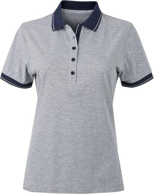 Daiber Ladies' Heather Polo – Grey Heather / Navy