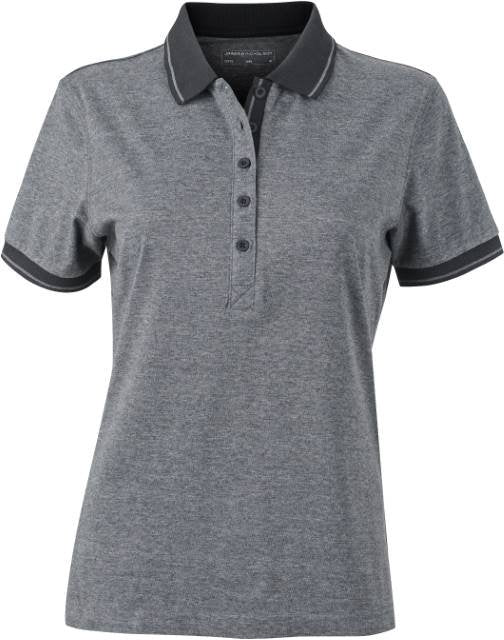 Daiber Ladies' Heather Polo – Black Melange / Black