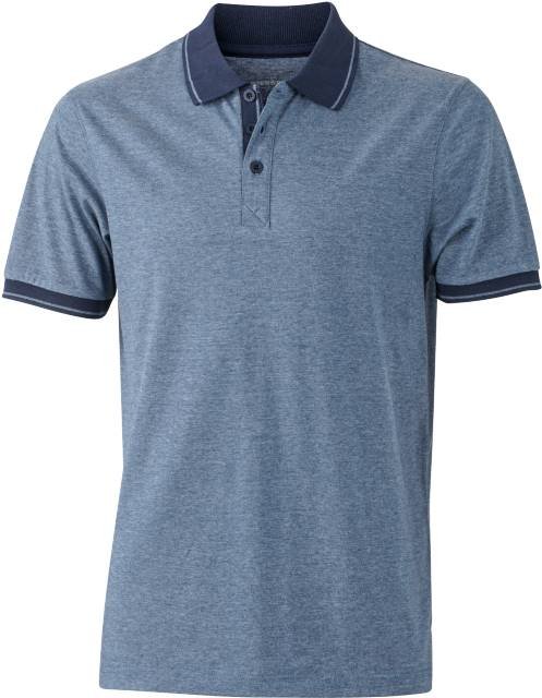 Daiber Men's Heather Polo – Blue Melange / Navy