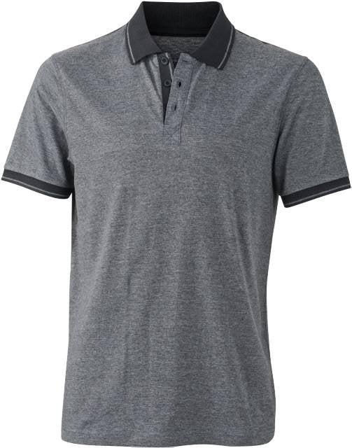 Daiber Men's Heather Polo – Black Melange / Black