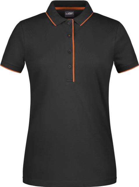 Daiber Ladies' Polo Stripe – Black / Orange