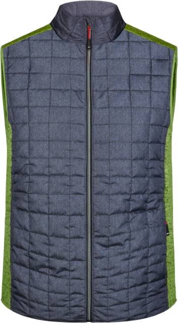 Daiber Men's Knitted Hybrid Vest – Kiwi Melange / Anthracite Melange