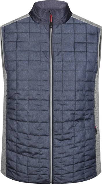 Daiber Men's Knitted Hybrid Vest – Light Melange / Anthracite Melange