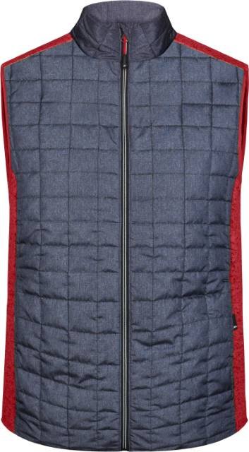 Daiber Men's Knitted Hybrid Vest – Red Melange / Anthracite Melange