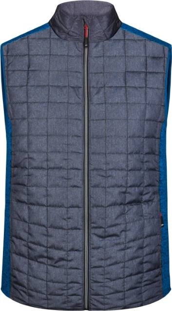 Daiber Men's Knitted Hybrid Vest – Royal Melange / Anthracite Melange