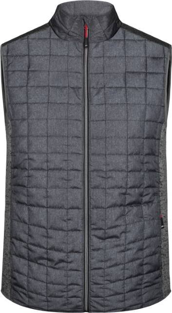 Daiber Men's Knitted Hybrid Vest – Grey Melange / Anthracite Melange