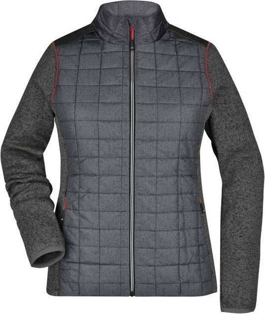Daiber Ladies' Knitted Hybrid Jacket – Grey Melange / Anthracite Melange