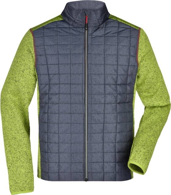 Daiber Men's Knitted Hybrid Jacket – Kiwi Melange / Anthracite Melange