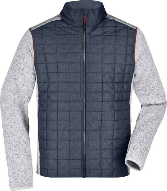 Daiber Men's Knitted Hybrid Jacket – Light Melange / Anthracite Melange