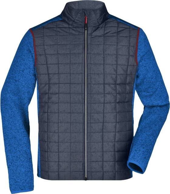 Daiber Men's Knitted Hybrid Jacket – Royal Melange / Anthracite Melange