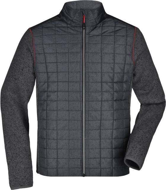 Daiber Men's Knitted Hybrid Jacket – Grey Melange / Anthracite Melange