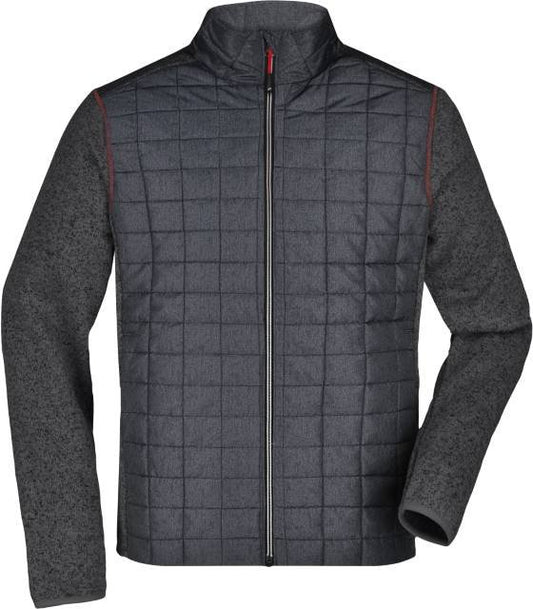 Daiber Men's Knitted Hybrid Jacket – Grey Melange / Anthracite Melange