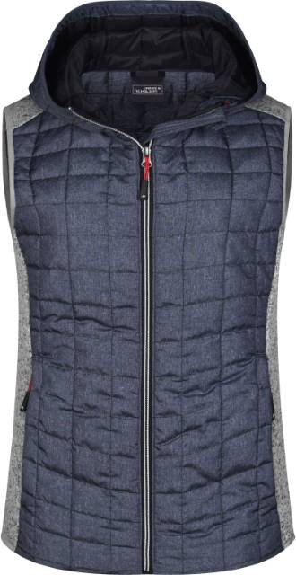 Daiber Ladies' Knitted Hybrid Vest – Light Melange / Anthracite Melange