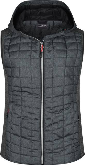 Daiber Ladies' Knitted Hybrid Vest – Grey Melange / Anthracite Melange