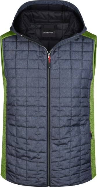 Daiber Men's Knitted Hybrid Vest – Kiwi Melange / Anthracite Melange