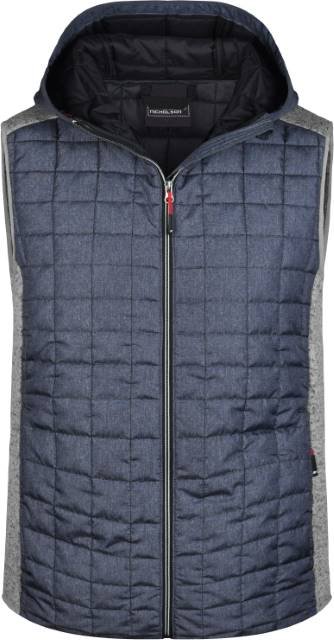 Daiber Men's Knitted Hybrid Vest – Light Melange / Anthracite Melange