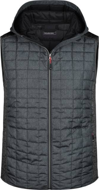 Daiber Men's Knitted Hybrid Vest – Grey Melange / Anthracite Melange