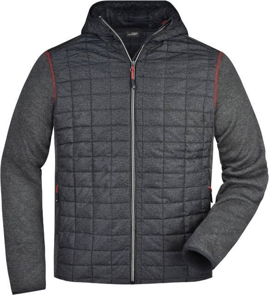 Daiber Men's Knitted Hybrid Jacket – Grey Melange / Anthracite Melange