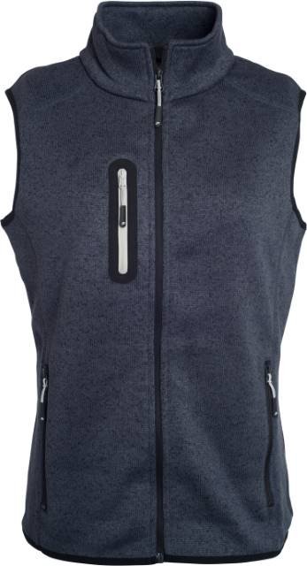 Daiber Ladies' Knitted Fleece Vest – Dark Grey Melange / Silver (Solid)