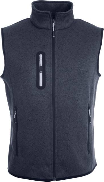 Daiber Men's Knitted Fleece Vest – Dark Grey Melange / Silver (Solid)