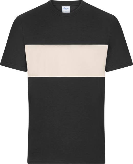 Daiber Unisex T-Shirt Colour-Block – Black / Sandstone