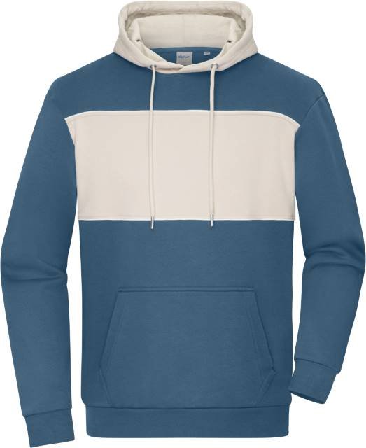 Daiber Unisex Sweat-Hoody Colour-Block – Dusty Blue / Sandstone