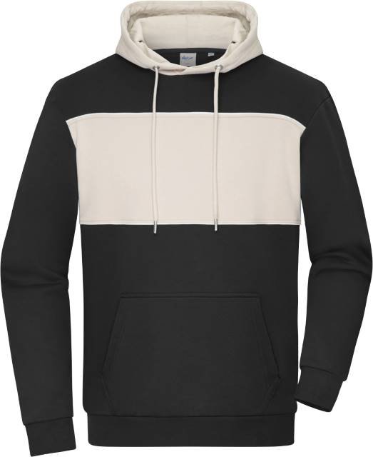 Daiber Unisex Sweat-Hoody Colour-Block – Black / Sandstone