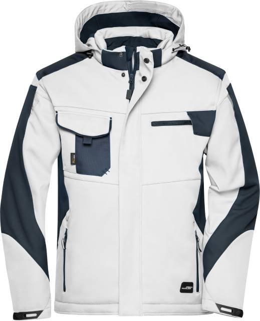 Daiber Craftsmen Softshell Jacket -STRONG- – White / Carbon