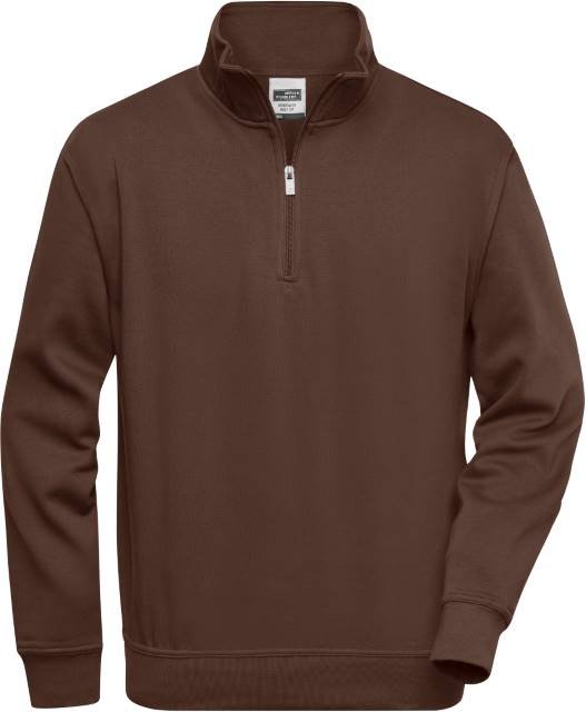 Daiber Workwear Half Zip Sweat – Brown