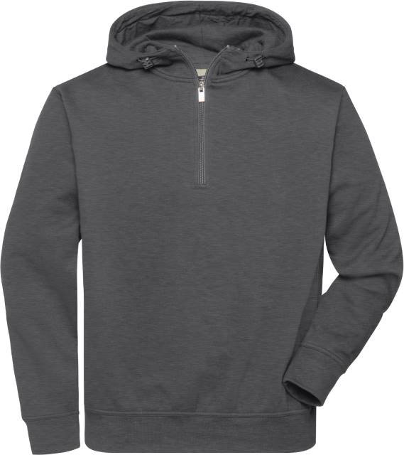 Daiber BIO Workwear-Half Zip Hoody – Dark Melange