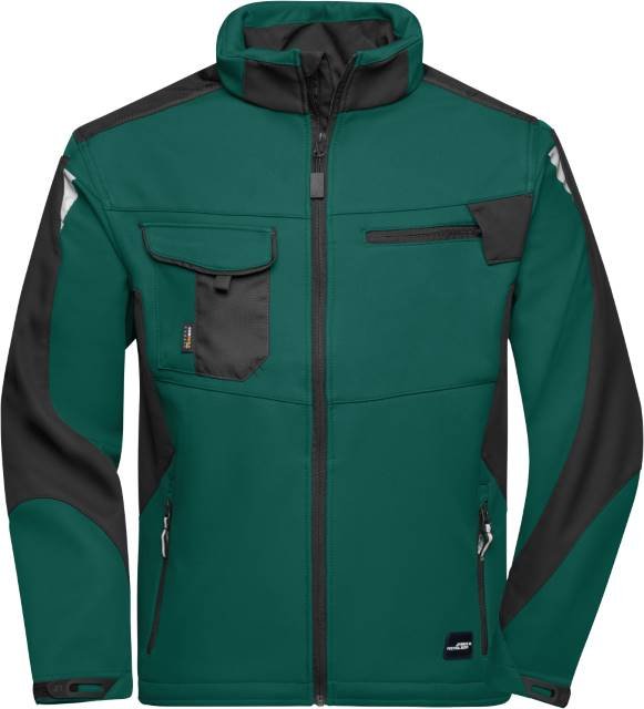 Daiber Workwear Softshell Jacket -STRONG- – Dark Green / Black