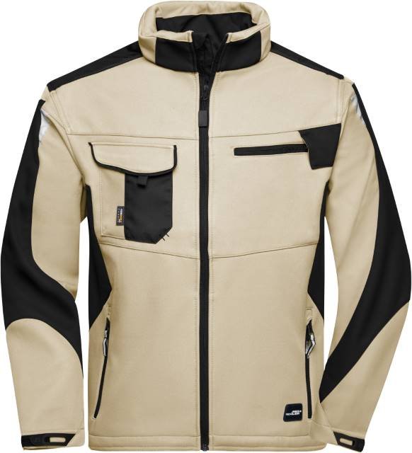 Daiber Workwear Softshell Jacket -STRONG- – Stone / Black