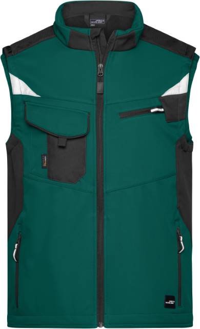 Daiber Workwear Softshell Vest -STRONG- – Dark Green / Black