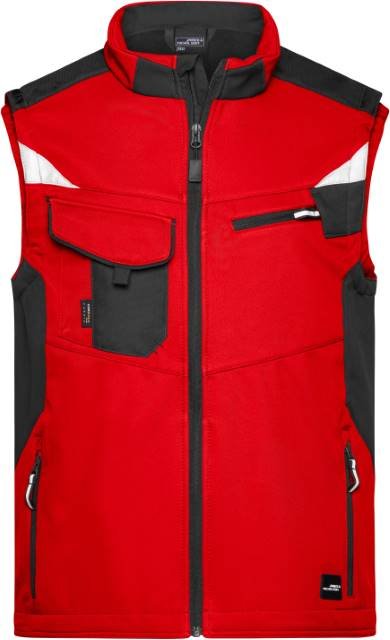Daiber Workwear Softshell Vest -STRONG- – Red / Black