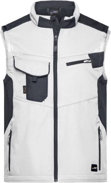 Daiber Workwear Softshell Vest -STRONG- – White / Carbon