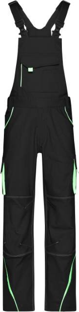Daiber Workwear Pants with Bib - COLOR - – Black / Lime Green