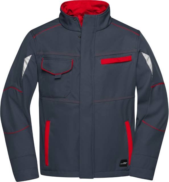 Daiber Workwear Softshell Jacket - COLOR - – Carbon / Red