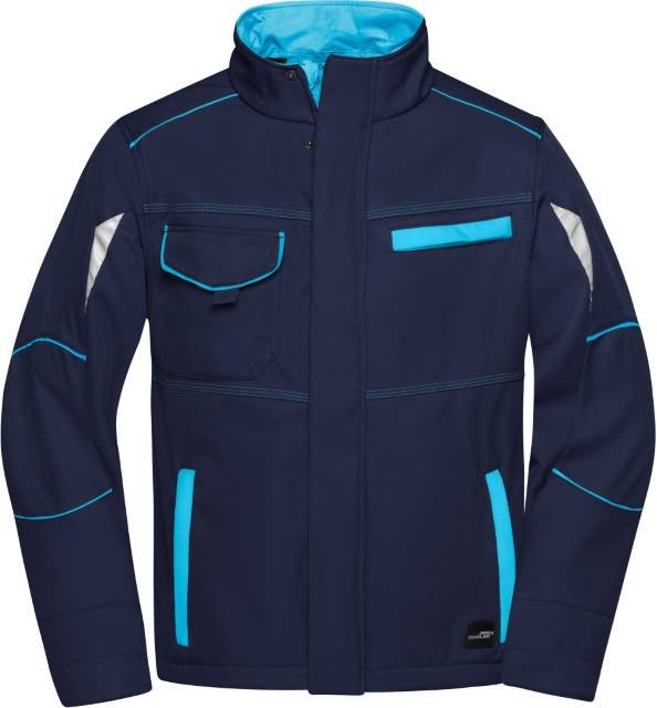 Daiber Workwear Softshell Jacket - COLOR - – Navy / Turquoise