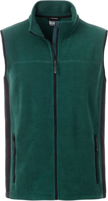 Daiber Men's Workwear Fleece Vest - STRONG - – Dark Green / Black