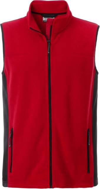 Daiber Men's Workwear Fleece Vest - STRONG - – Red / Black