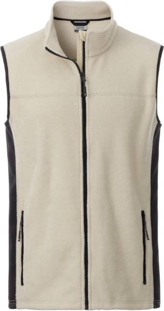 Daiber Men's Workwear Fleece Vest - STRONG - – Stone / Black