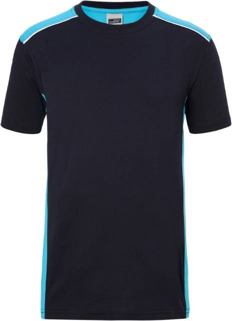 Daiber Men's Workwear T-Shirt - COLOR - – Navy / Turquoise