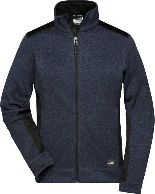Daiber Ladies' Knitted Workwear Fleece Jacket -STRONG- – Carbon Melange / Black