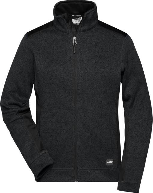 Daiber Ladies' Knitted Workwear Fleece Jacket -STRONG- – Black / Black